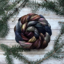 Load image into Gallery viewer, Grey Merino Tussah Silk Blend - &quot;Rare Earth&quot; - Hand Dyed Wool Combed Top - Soft Spinning Fiber
